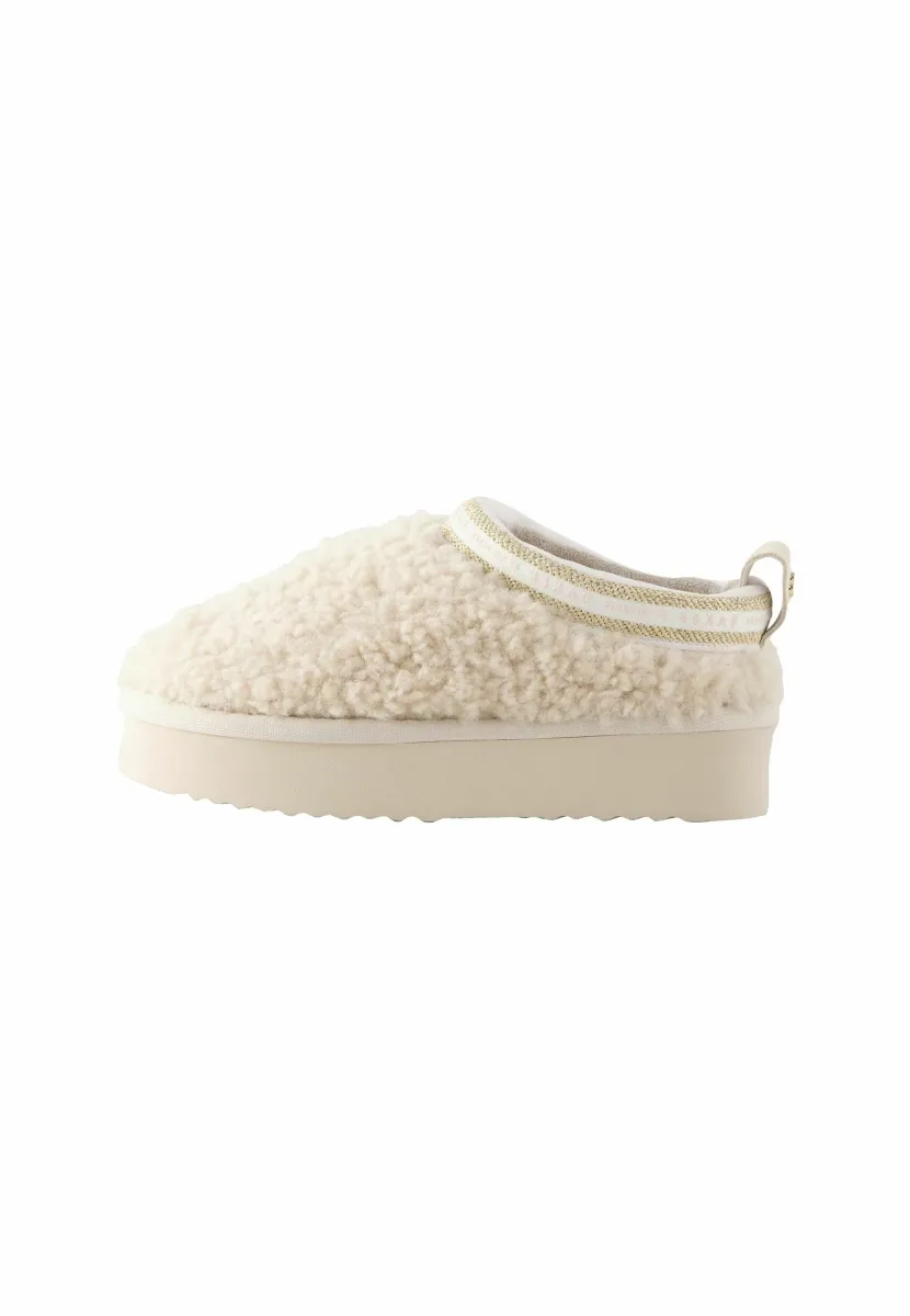 REGULAR FIT  - Pantolette flach - cream borg