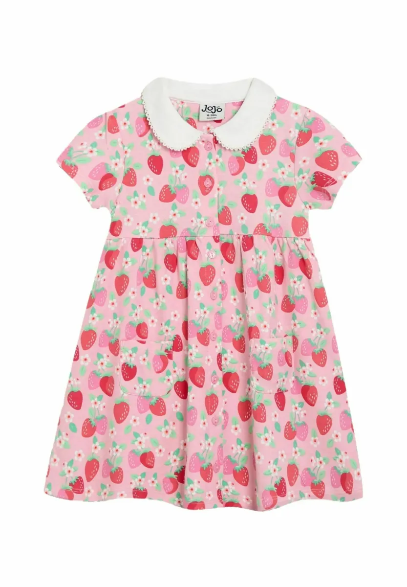 REGULAR FIT - PETER PAN COLLAR FRONT - Blusenkleid - pink strawberry floral
