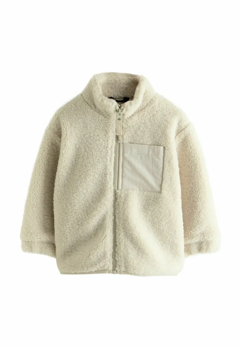 REGULAR FIT PLAIN FUNNEL NECK  - Fleecejacke - stone