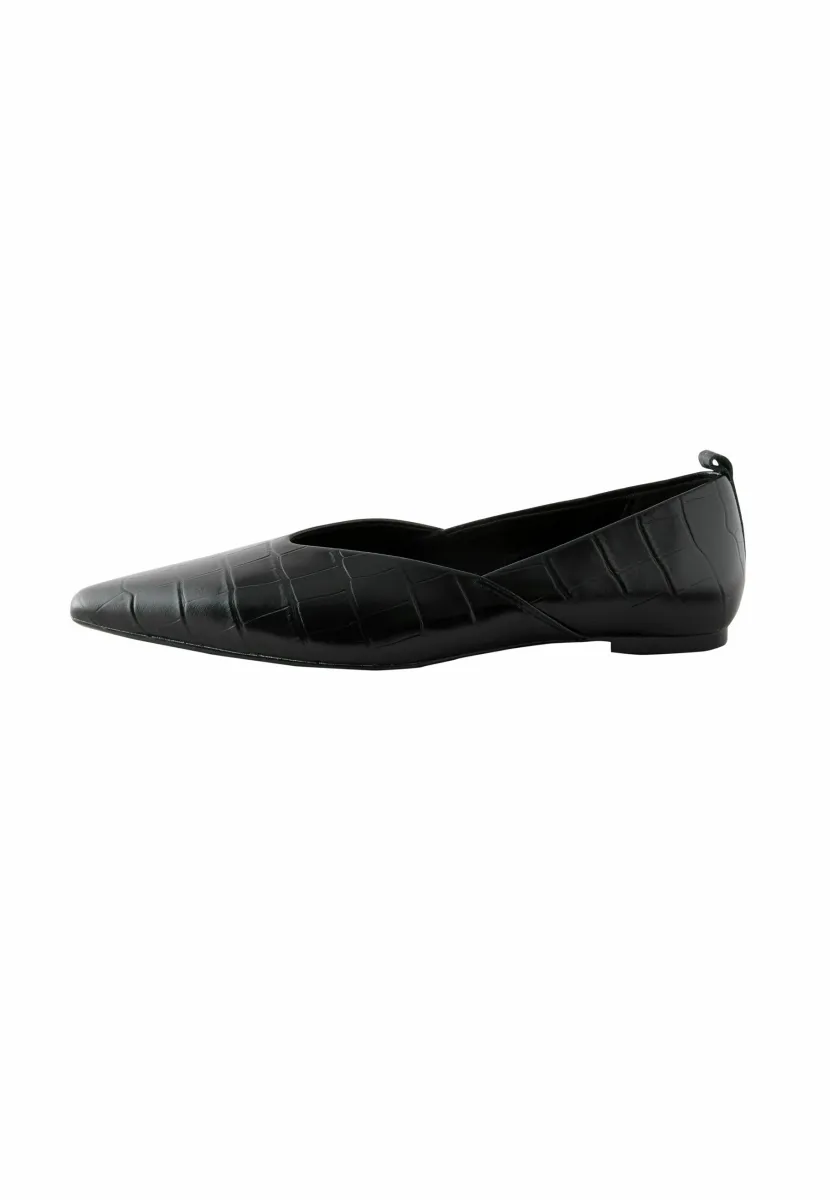 REGULAR FIT POINTED TOE - Klassischer Ballerina - black croc effect