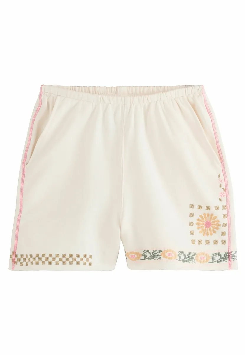 REGULAR FIT-PRETTY GRAPHIC - Shorts - ecru cream