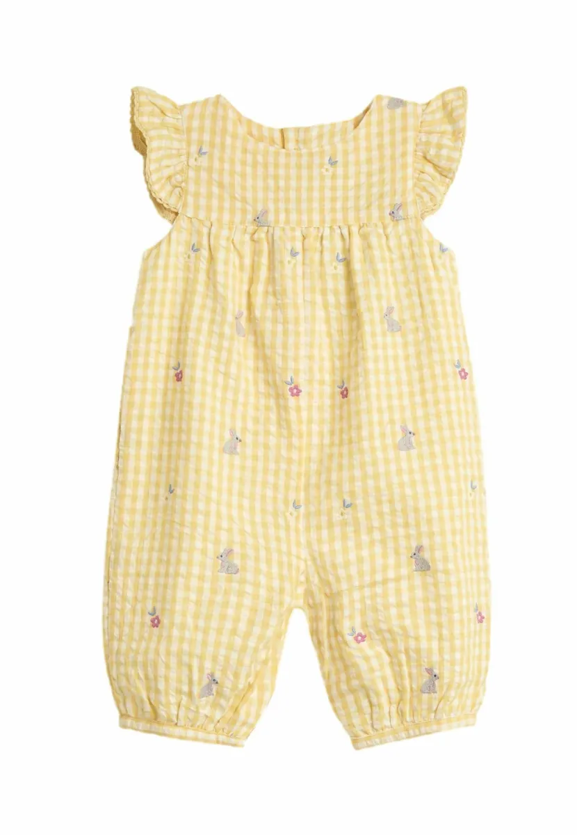 REGULAR FIT-PRETTY RUFFLE EMBROIDERED - Jumpsuit - yellow bunny gingham