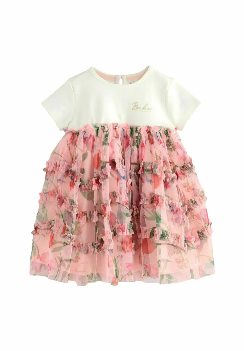 REGULAR FIT - PRINTED RUFFLE MOCKABLE - Maxikleid - pink