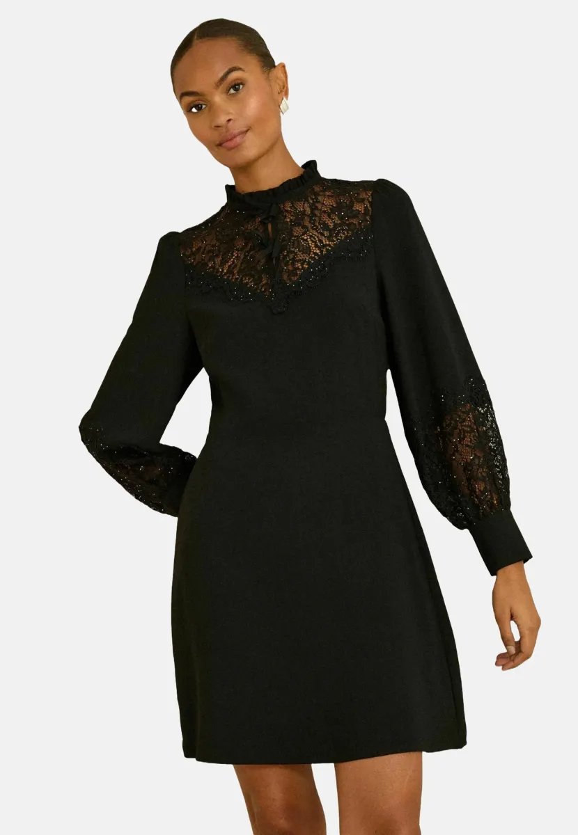 REGULAR FIT -  PUFF SLEEVE    - Freizeitkleid - black