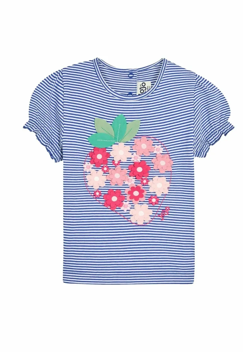 REGULAR FIT - PUFF SLEEVE - T-Shirt print - cornflower blue strawberry applique