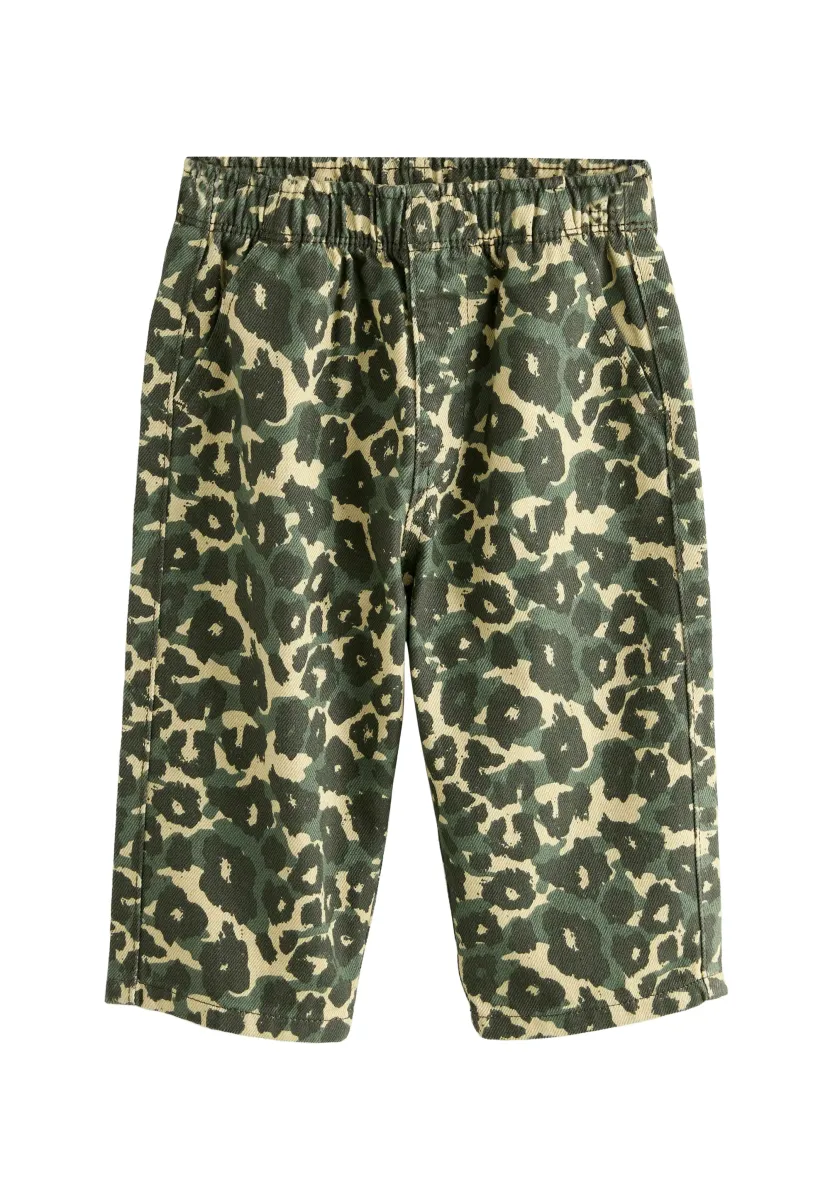 REGULAR FIT -  PULL ON WIDE  - Stoffhose - green leopard print