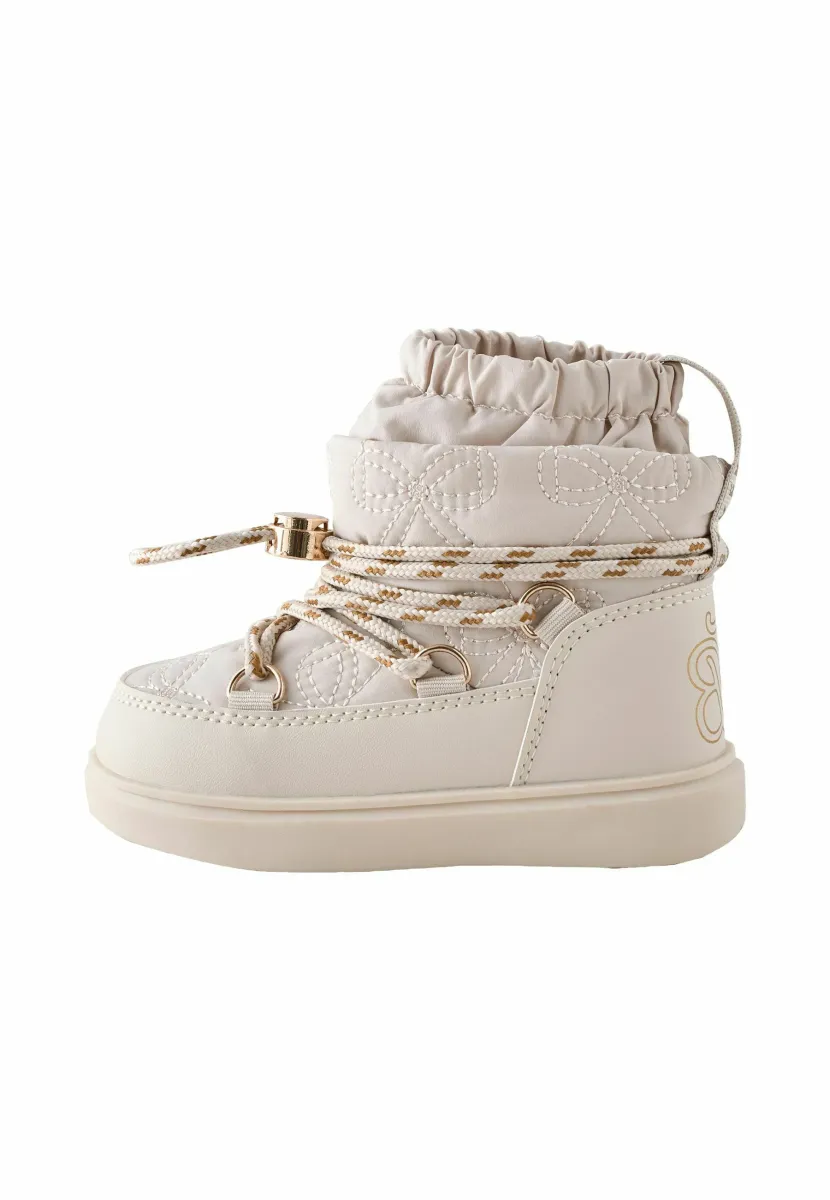REGULAR FIT - QUILTED - Schnürstiefelette - bone