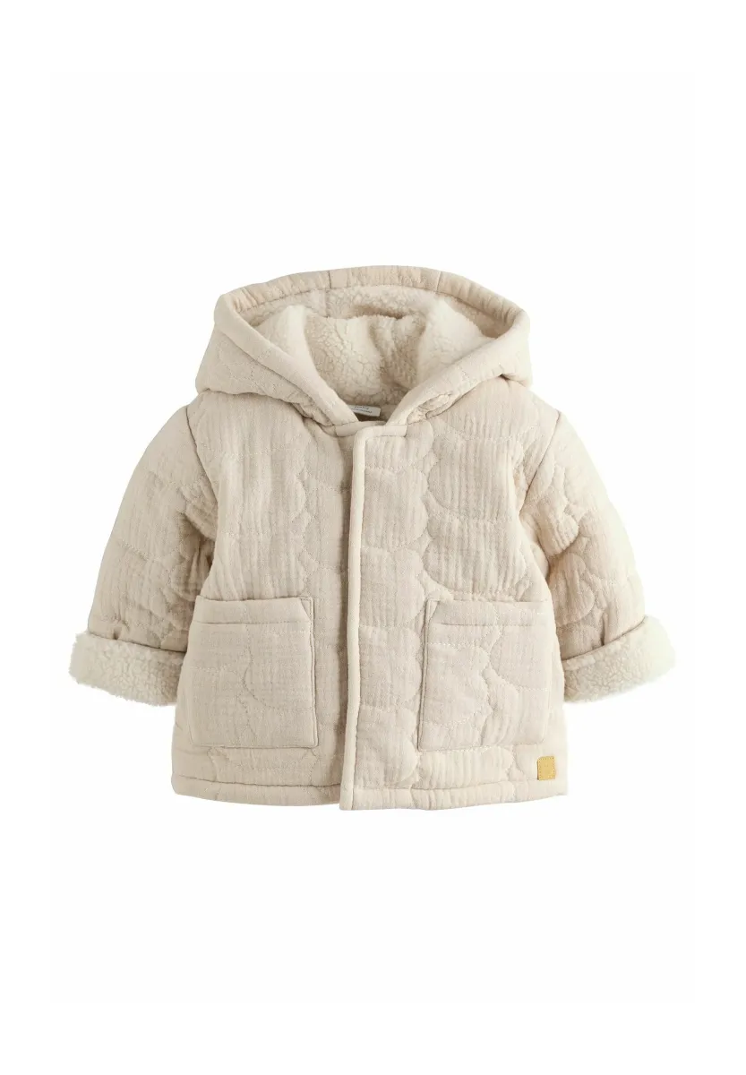 REGULAR FIT - QUILTED ZIP THROUGH - Winterjacke - ecru bear print
