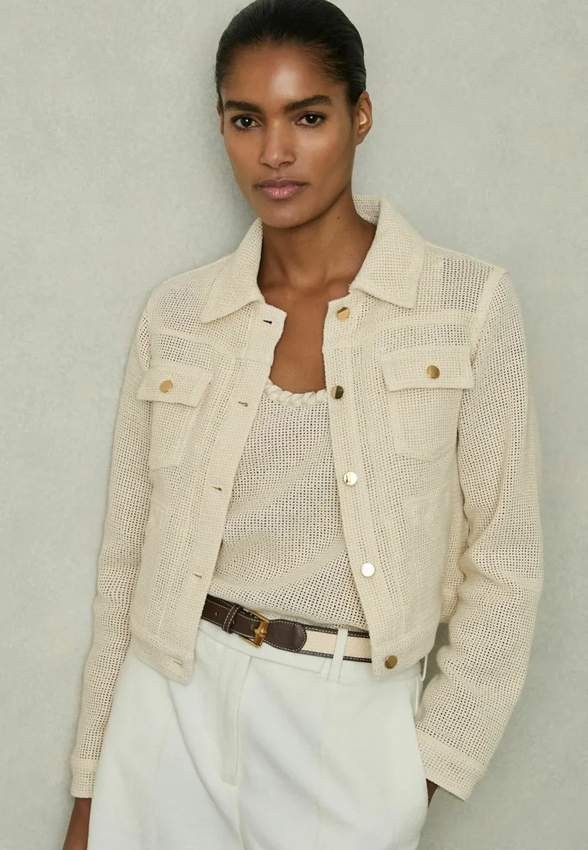 REGULAR FIT - RENZO TEXTURED TRUCKER - Leichte Jacke - neutral