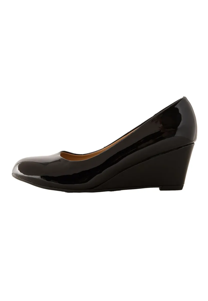 REGULAR FIT - ROUND TOE - Keilpumps - black