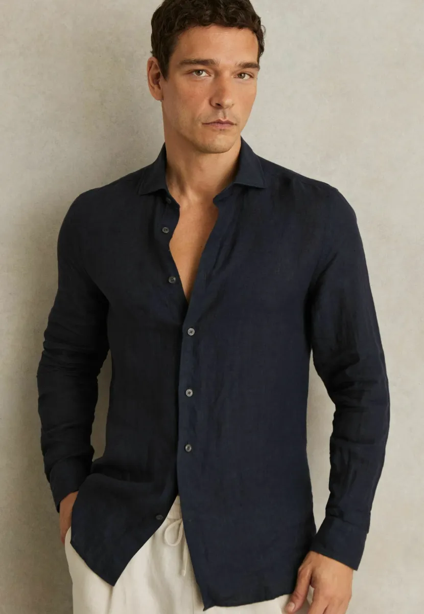 REGULAR FIT - RUBAN BUTTON-THROUGH  - Hemd - navy