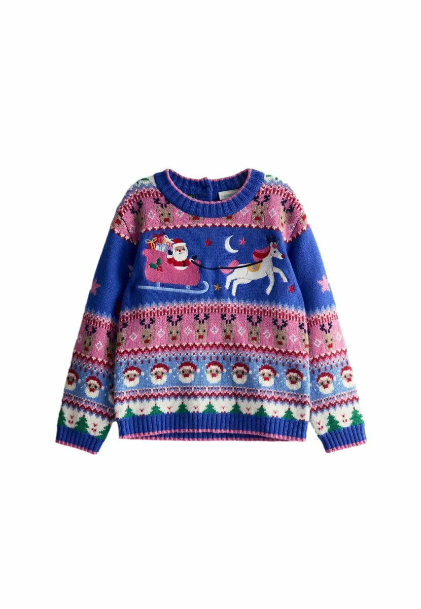 REGULAR FIT - SANTA UNICORN FAIRISLE - Strickpullover - blue multi