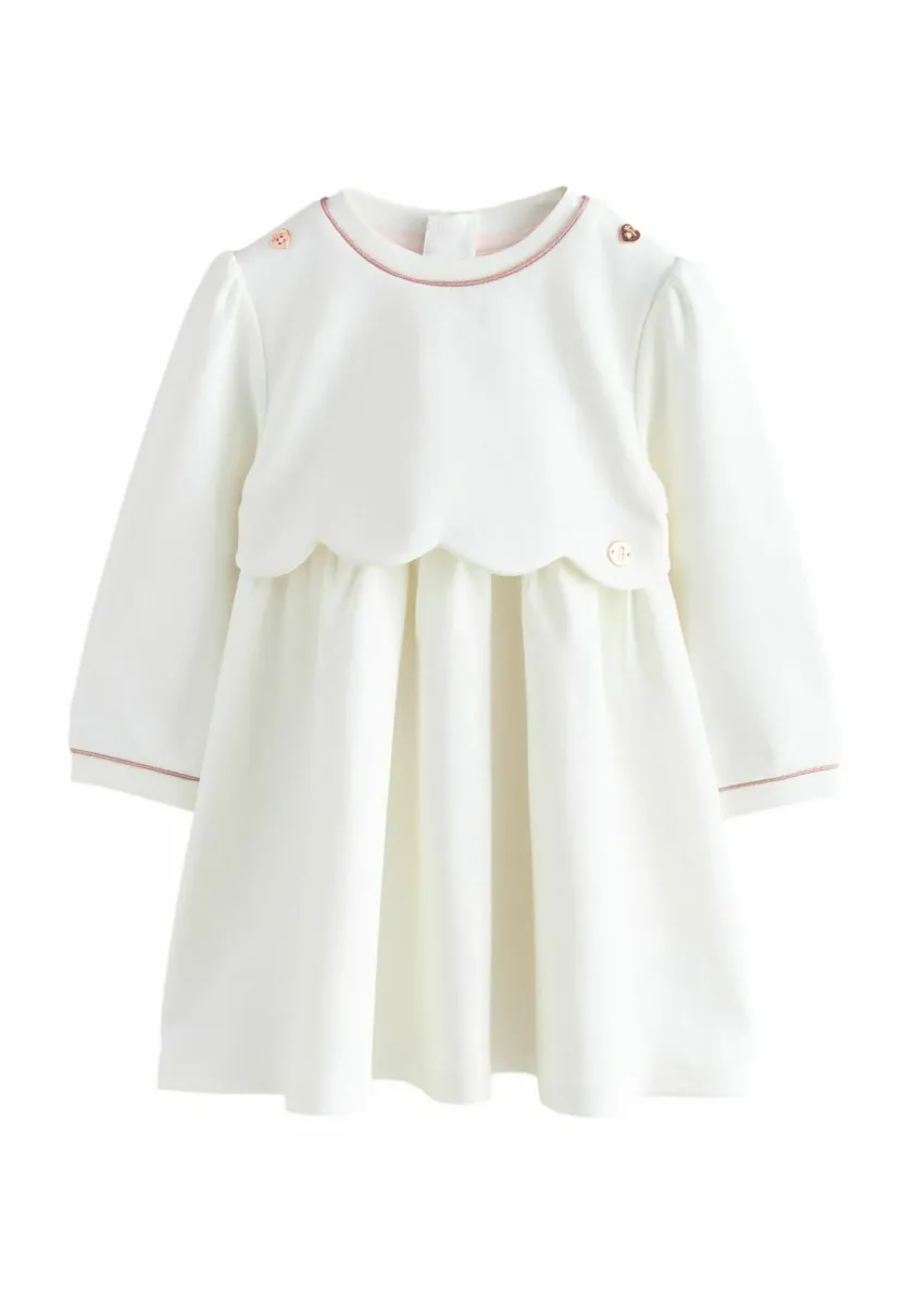 REGULAR FIT - SCALLOP PONTE  - Freizeitkleid - white