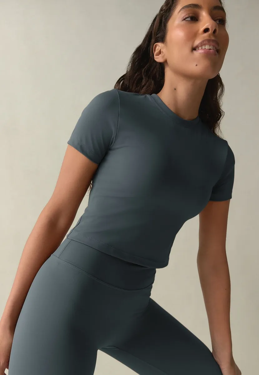 REGULAR FIT - SELF SHORT SLEEVE - T-Shirt basic - navy