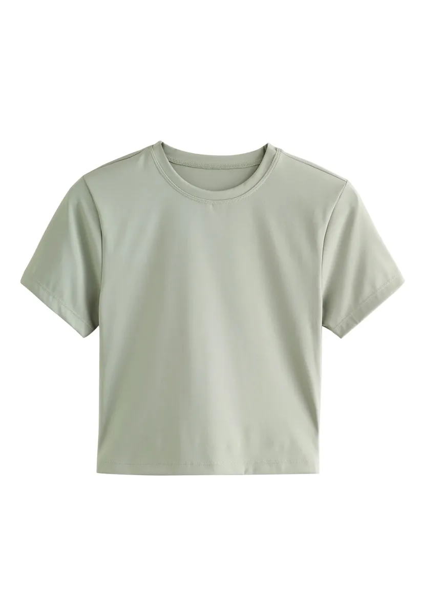 REGULAR FIT - SELF SHORT SLEEVE - T-Shirt basic - sage green