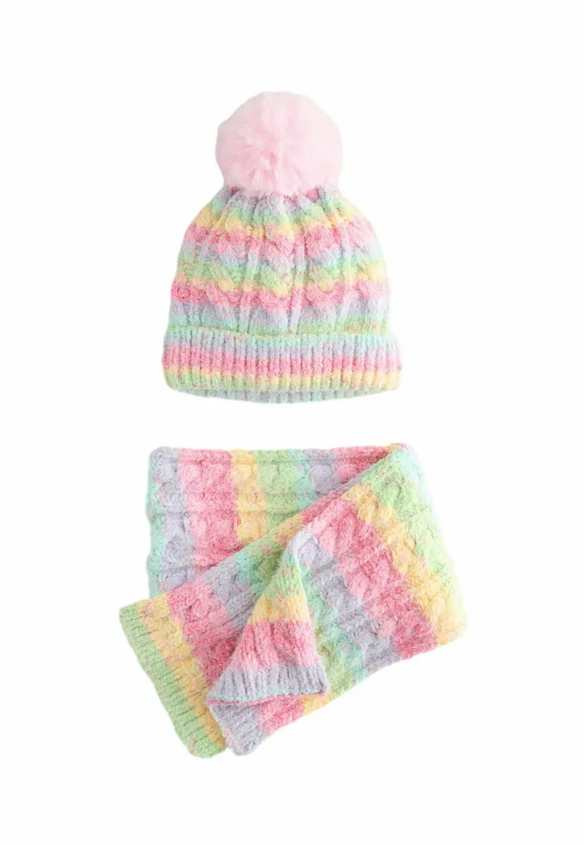 REGULAR FIT SET  - Schal - pink rainbow