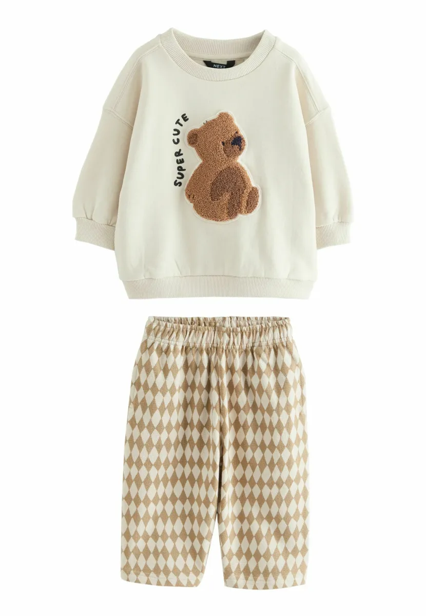 REGULAR FIT SET - Sweatshirt - tan brown white bear