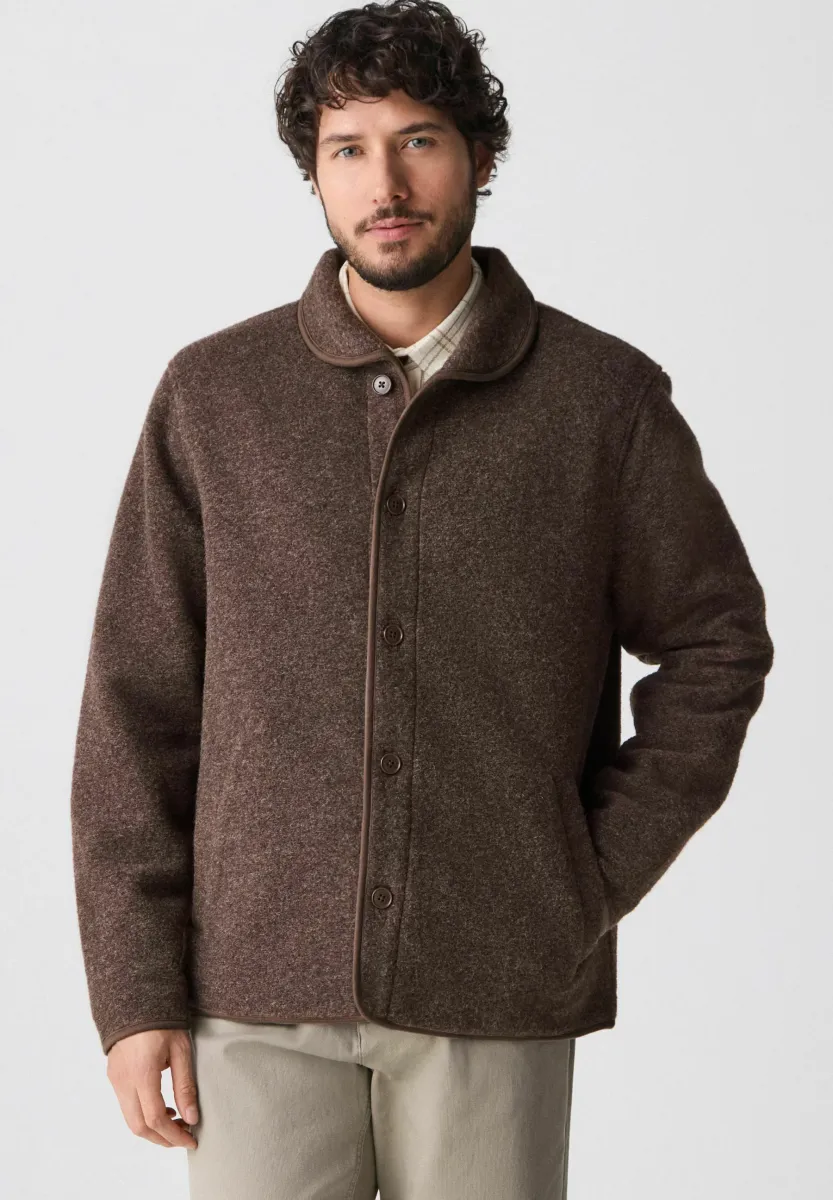 REGULAR FIT-SHAWL  - Strickjacke - chocolate brown
