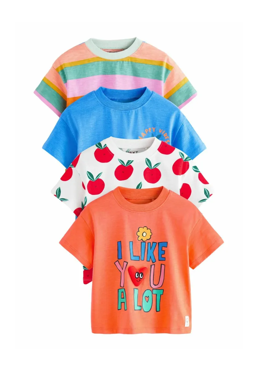 REGULAR FIT - SHORT SLEEVE 4 PACK - T-Shirt print - orange