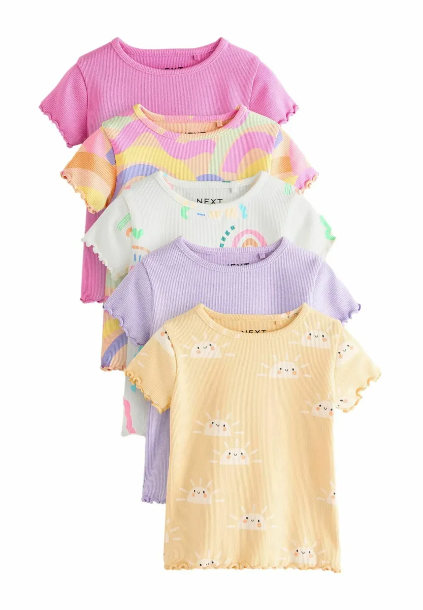 REGULAR FIT - SHORT SLEEVE 5 PACK - T-Shirt print - rainbow