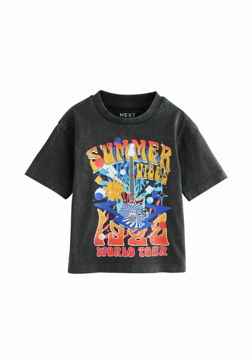 REGULAR FIT - SHORT SLEEVE ACID WASH 
 - T-Shirt print - grey festival