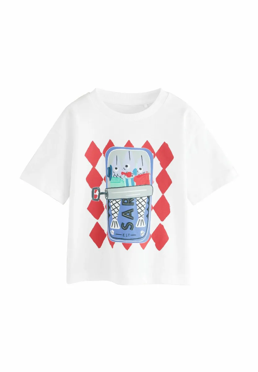 REGULAR FIT - SHORT SLEEVE GRAPHIC  - T-Shirt print - white sardine