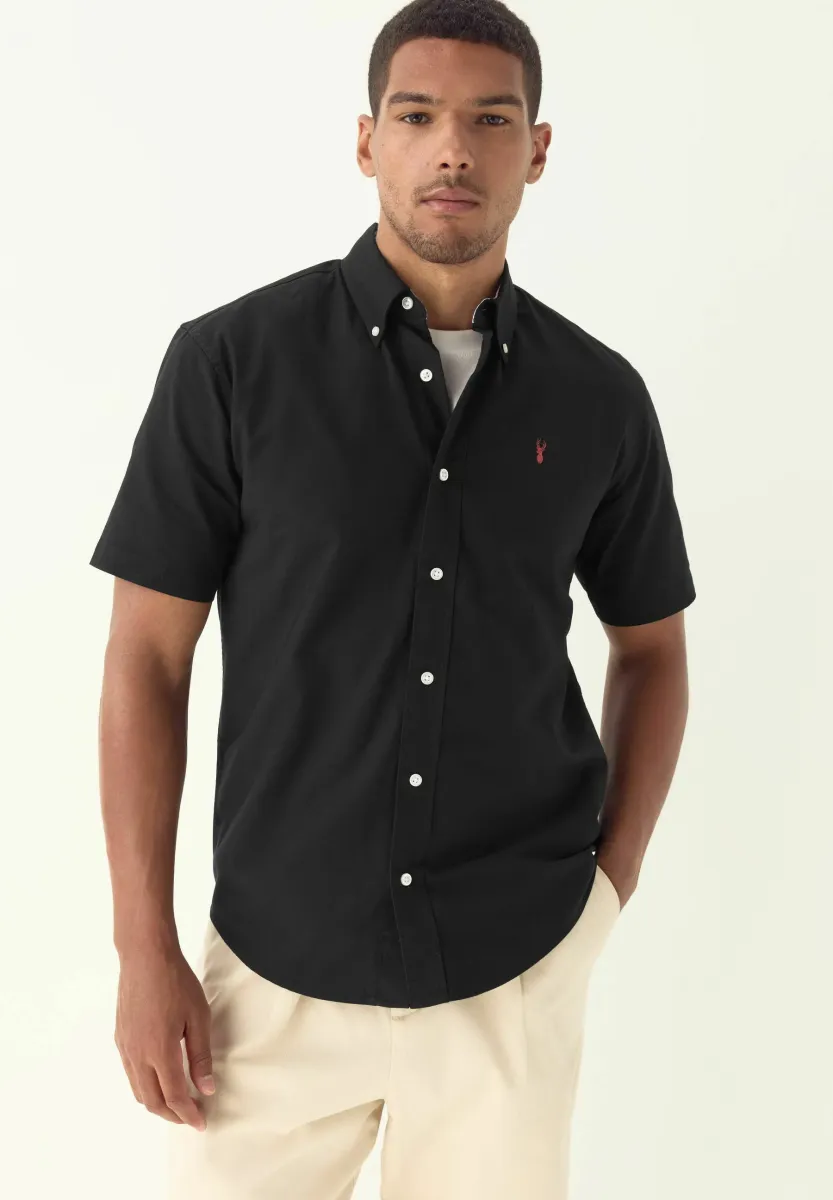 REGULAR FIT - SHORT SLEEVE OXFORD - Hemd - black