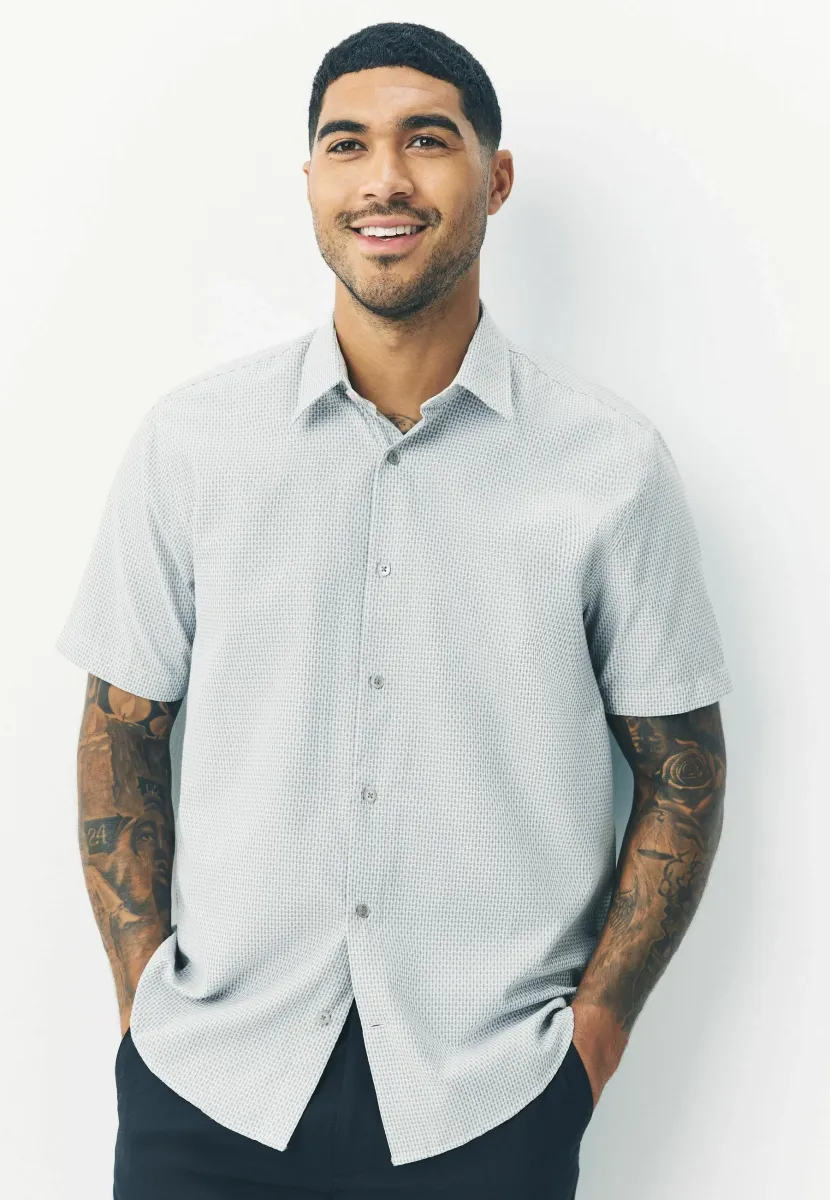 REGULAR FIT - SHORT SLEEVE SMART - Hemd - grey