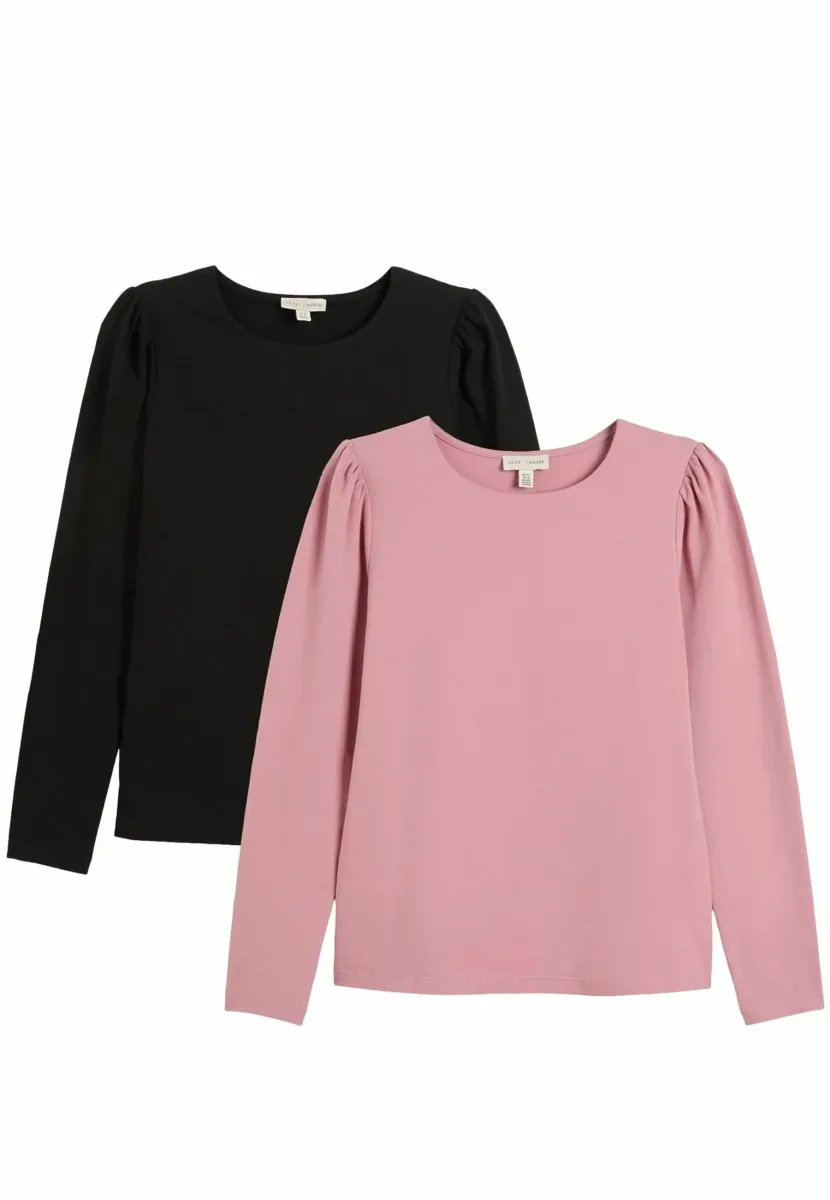 REGULAR FIT - SHOULDER LONG SHOULDER  - Langarmshirt - pink and black