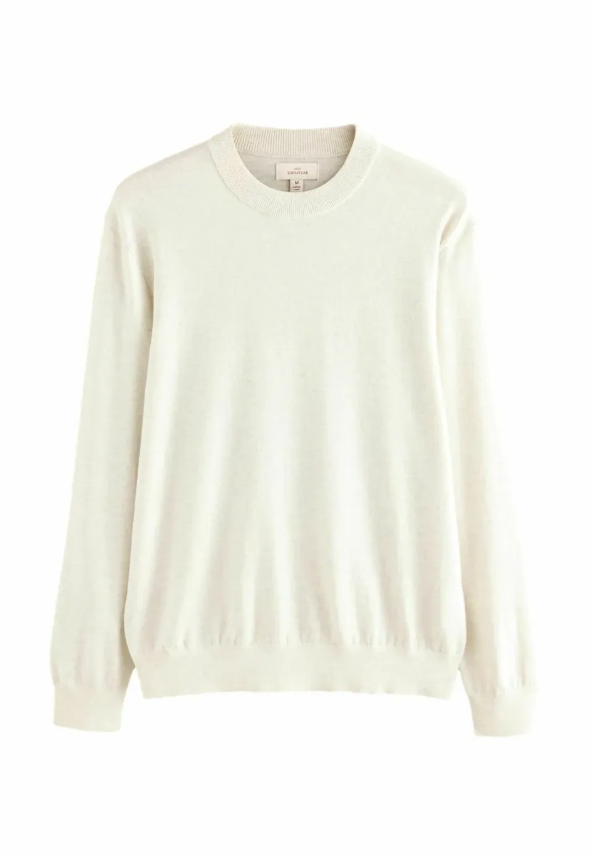 REGULAR FIT - SIGNATURE LIGHTWEIGHT CREW NECK  - Strickpullover - oatmeal