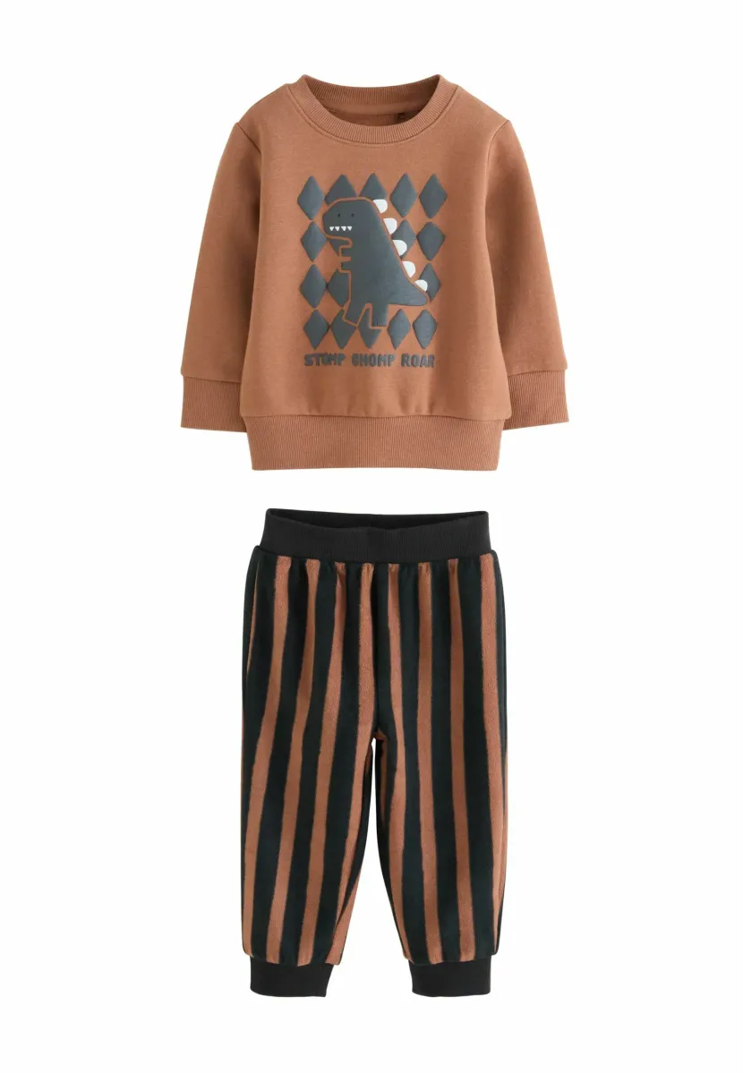 REGULAR FIT - SINGLE COSY SET - Nachtwäsche Set - rust brown dinosaur
