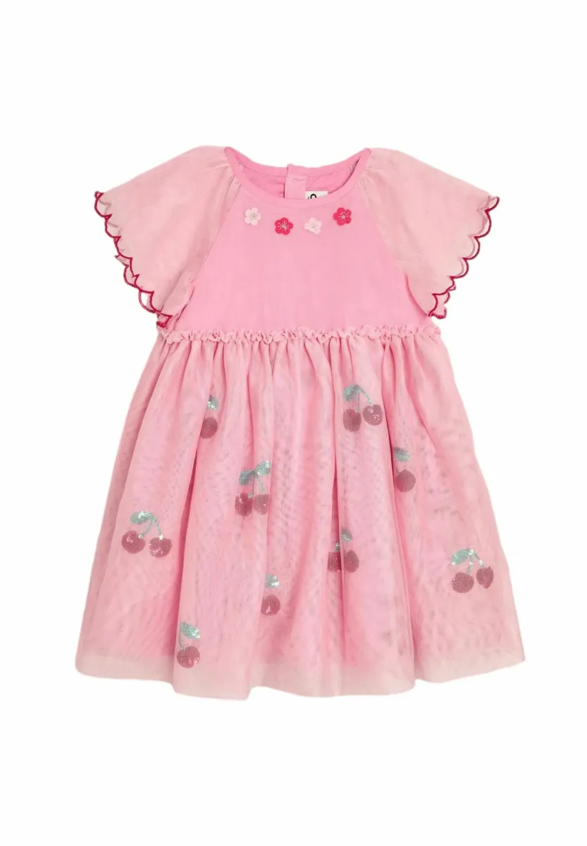 REGULAR FIT -  SLEEVE APPLIQUÉ - Cocktailkleid/festliches Kleid - pink cherry