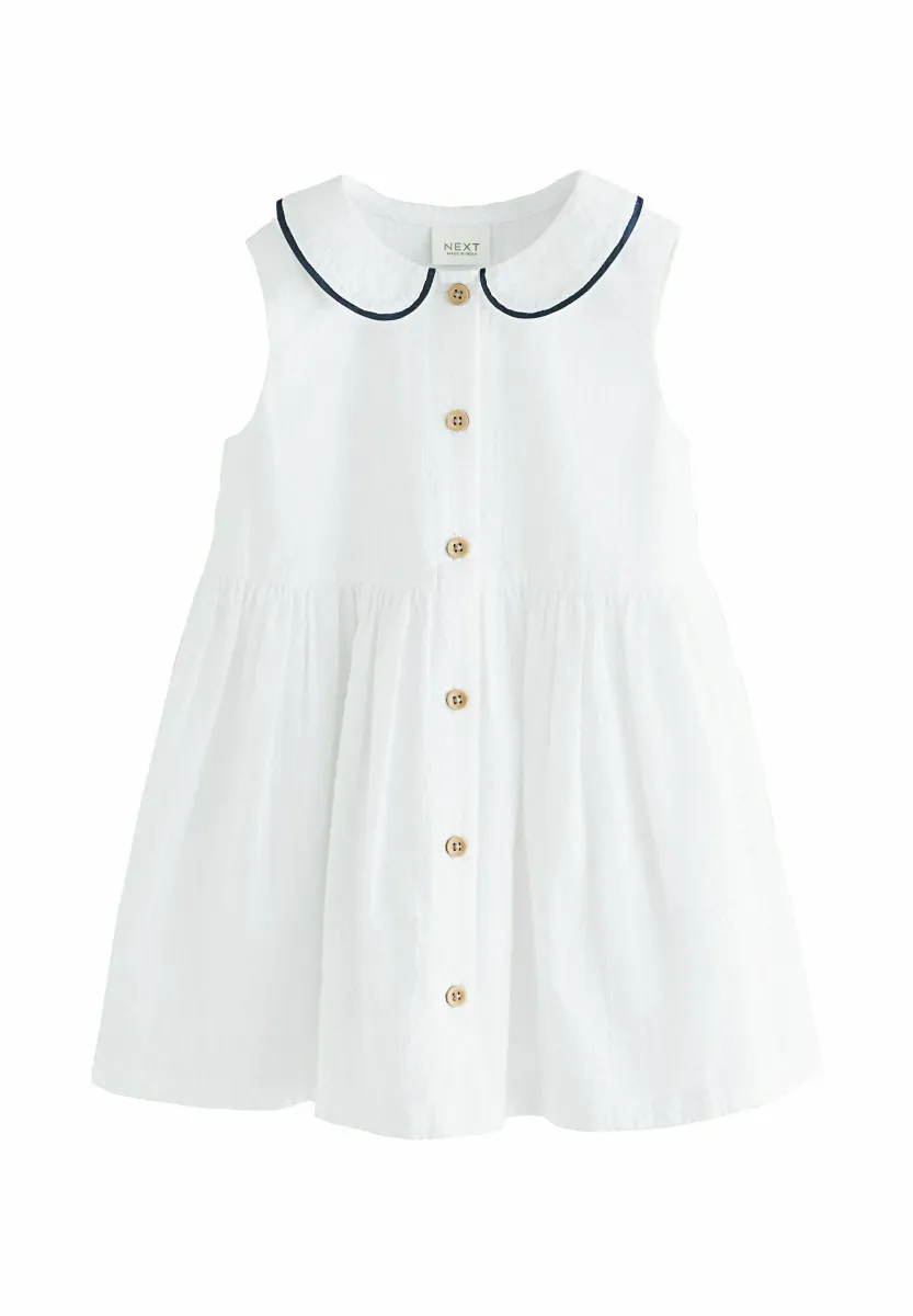 REGULAR FIT - SLEEVELESS COLLAR - Blusenkleid - white
