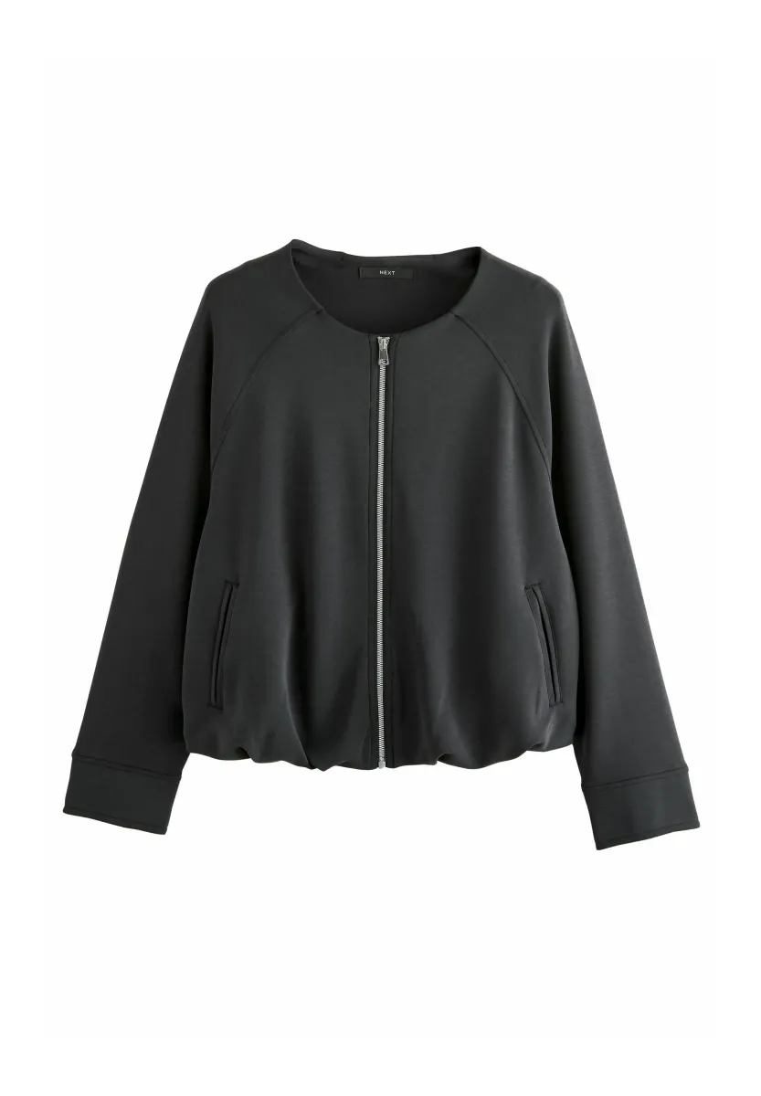 REGULAR FIT - SLINKY SOFT TOUCH BUBBLE HEM HARRINGTON
 - Strickjacke - black