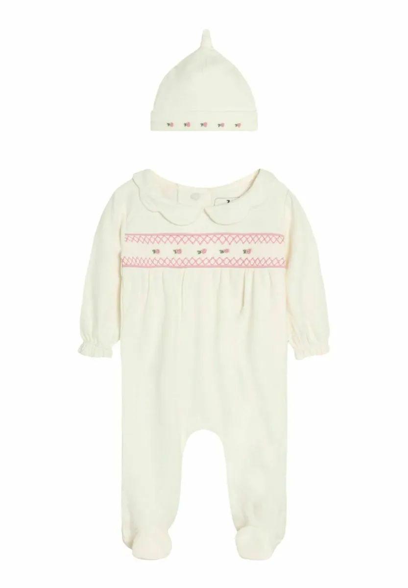 REGULAR FIT SMOCKED AND SET - Strampler - cream