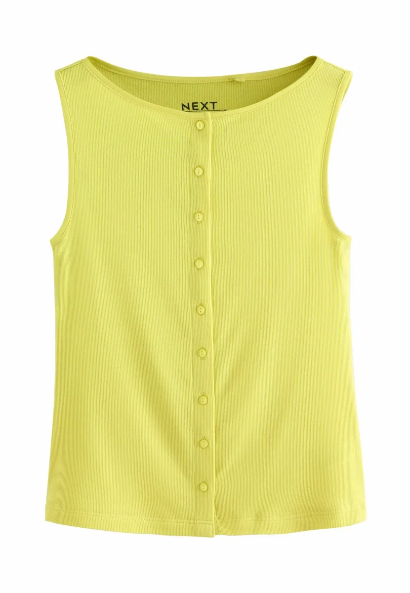 REGULAR FIT - SOFT TOUCH SLEEVELESS BUTTON THROUGH CONTAINING - Weste - lime green