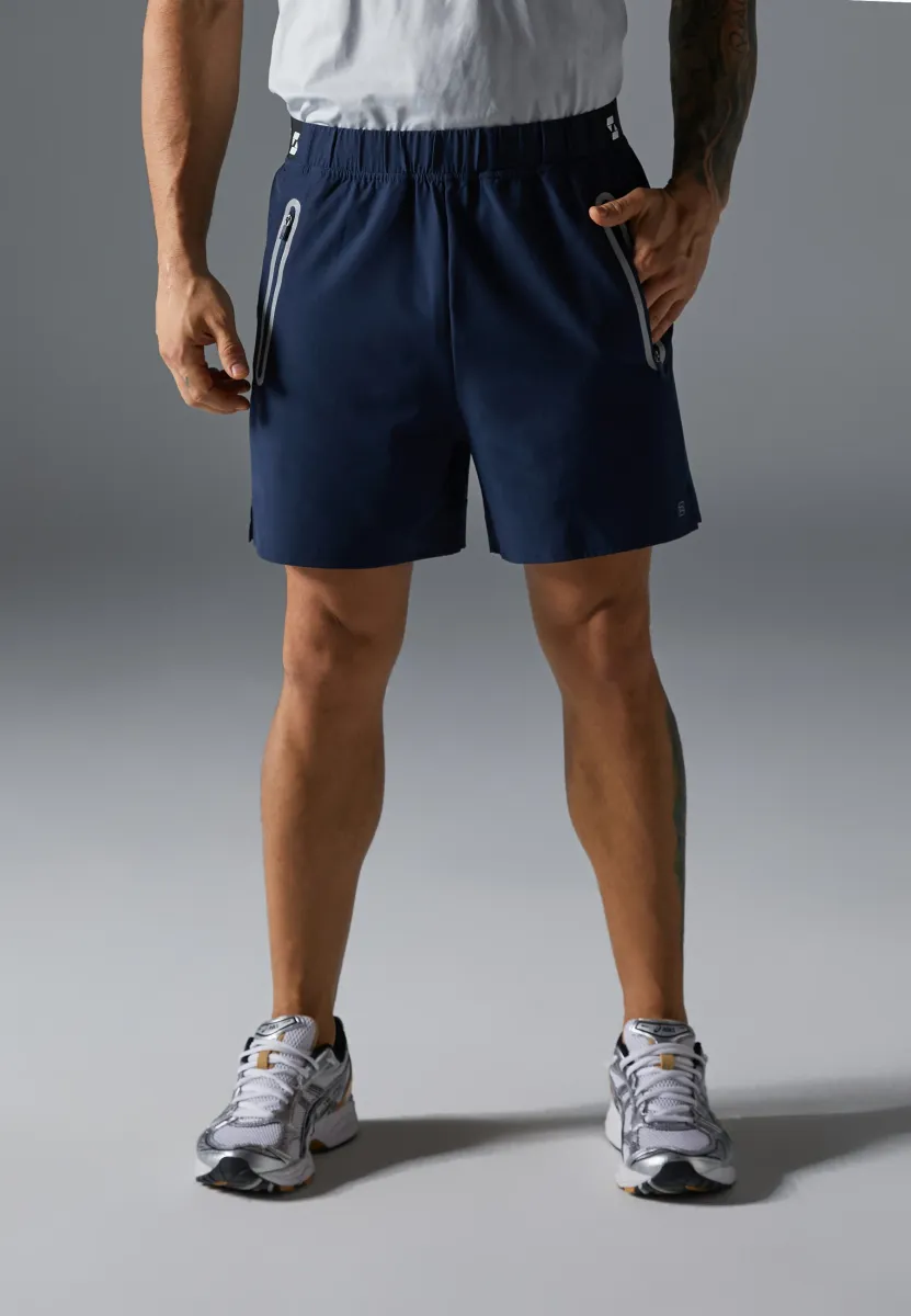 REGULAR FIT SPORTS SHORTS WITH ZIP UP POCKETS - Kurze Sporthose - dark blue
