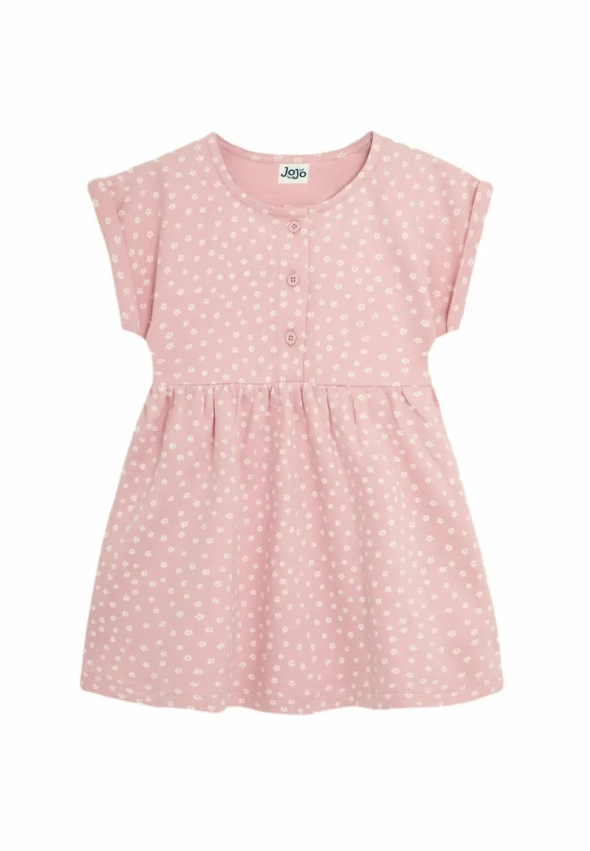 REGULAR FIT SPOT BUTTON FRONT - Jerseykleid - pink
