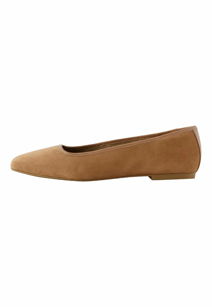 REGULAR FIT -  SQUARE TOE  - Klassischer Ballerina - tan brown