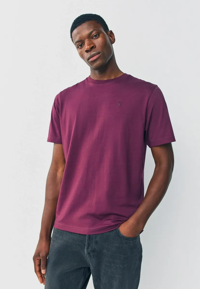 REGULAR FIT STAG - T-Shirt basic - purple fig
