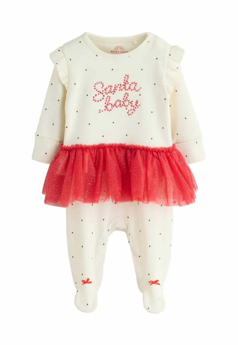 REGULAR FIT - Strampler - red/cream tutu santa