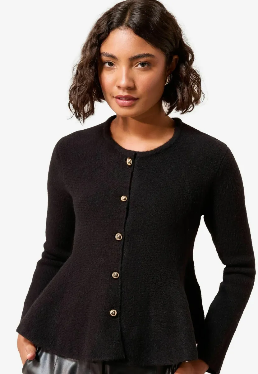 REGULAR FIT - Strickjacke - black