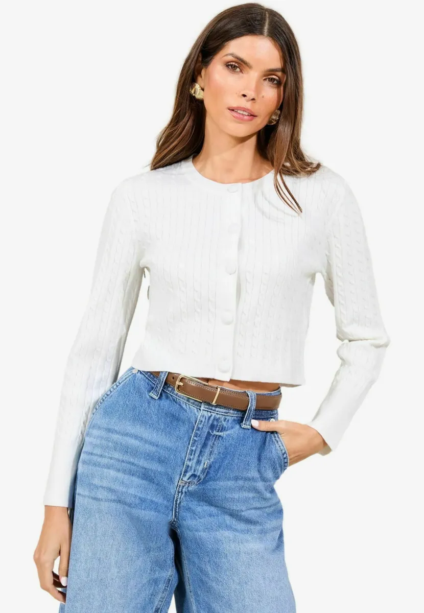 REGULAR FIT  - Strickjacke - ivory