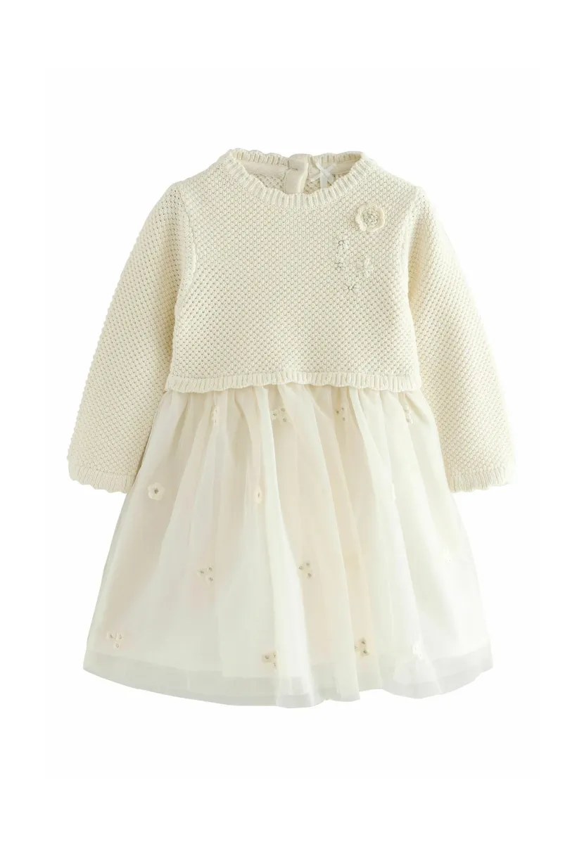 REGULAR FIT - Strickkleid - ecru