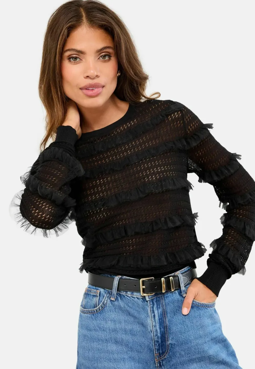 REGULAR FIT - Strickpullover - black