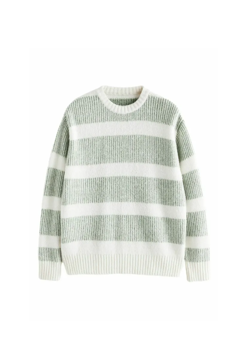 REGULAR FIT - Strickpullover - ecru white sage green