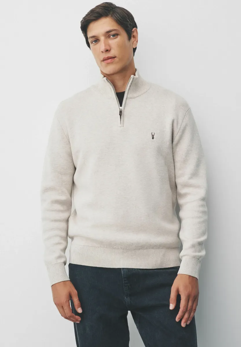REGULAR FIT - Strickpullover - oatmeal