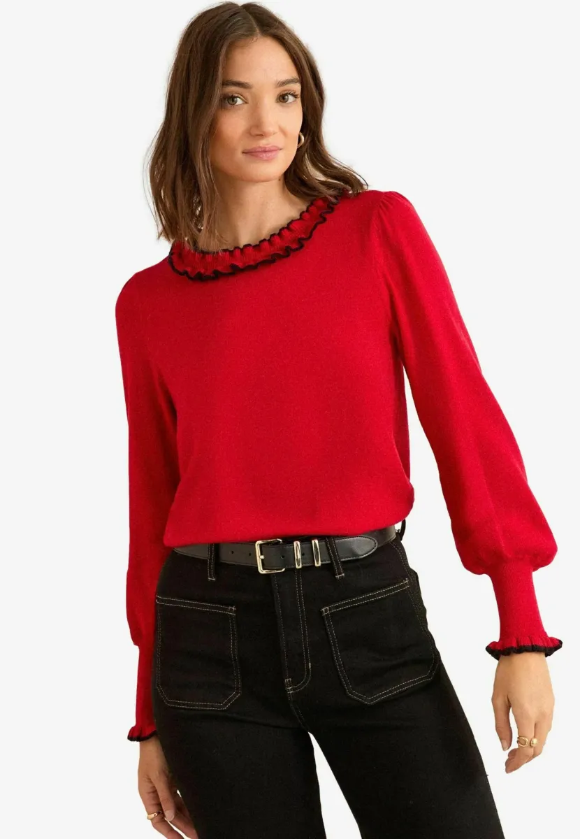 REGULAR FIT - Strickpullover - red double contrast