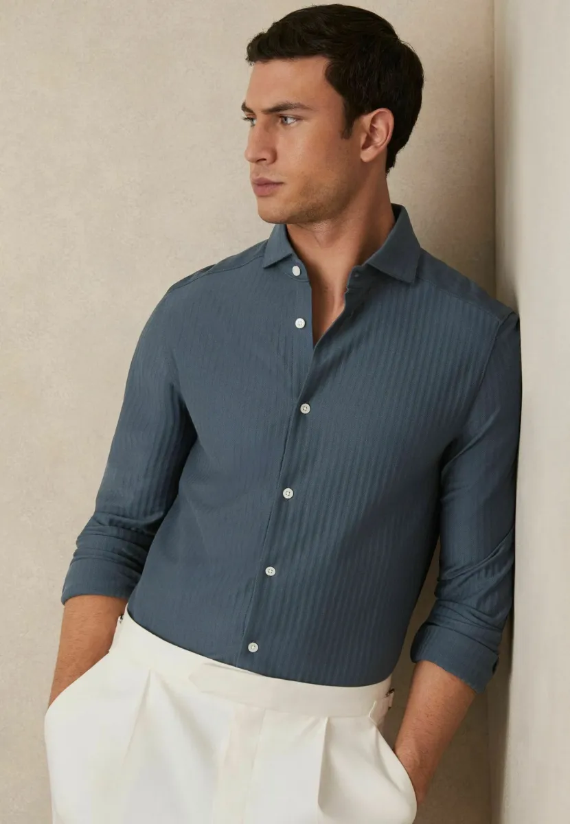 REGULAR FIT - STRIPE - Hemd - airforce blue