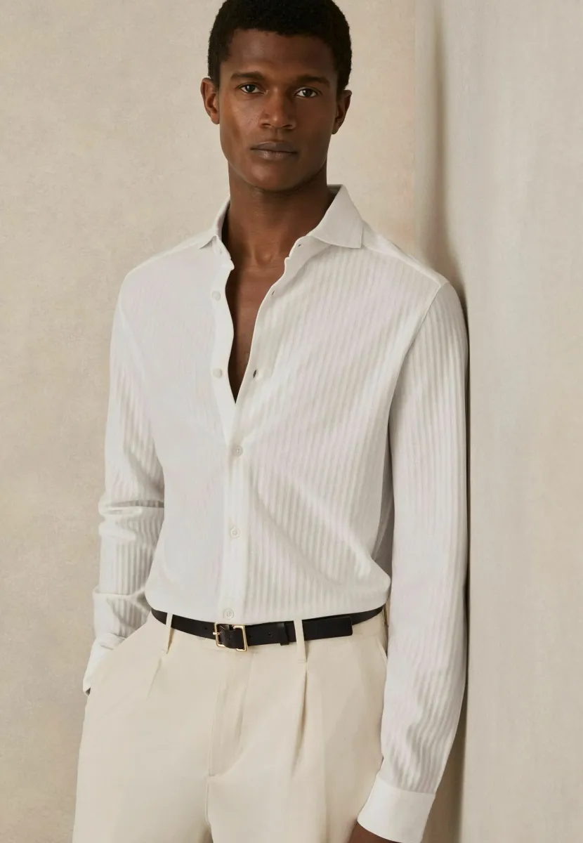 REGULAR FIT - STRIPE - Hemd - white